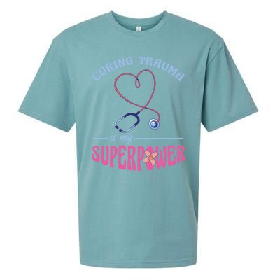 Er Nurse Superpower Emergency Room Nurse Nursing School Gift Sueded Cloud Jersey T-Shirt