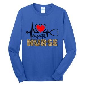 Essential Nurse Stethoscope Heartbeat Valentines Gift Tall Long Sleeve T-Shirt