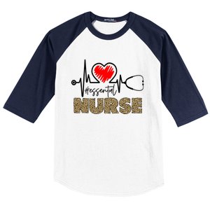 Essential Nurse Stethoscope Heartbeat Valentines Gift Baseball Sleeve Shirt