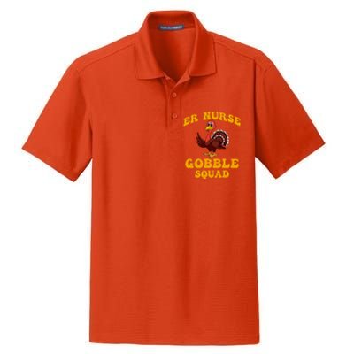 Er Nurse Turkey Gobble Squad Thanksgiving Gift Dry Zone Grid Polo