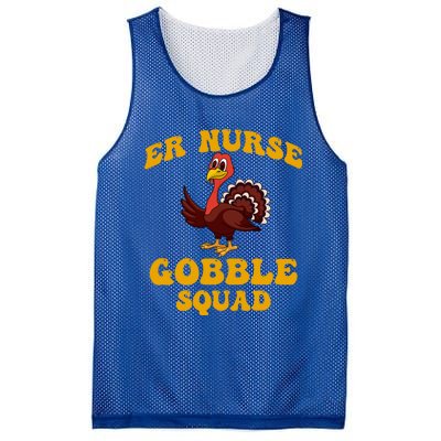 Er Nurse Turkey Gobble Squad Thanksgiving Gift Mesh Reversible Basketball Jersey Tank