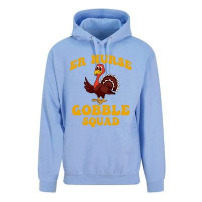 Er Nurse Turkey Gobble Squad Thanksgiving Gift Unisex Surf Hoodie