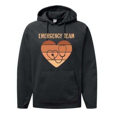 Er Nurses Team Emergency Room Doctor Er Tech Technician Emt Performance Fleece Hoodie