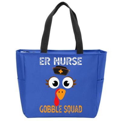 Er Nurse Thanksgiving Gobble Squad Emergency Zip Tote Bag