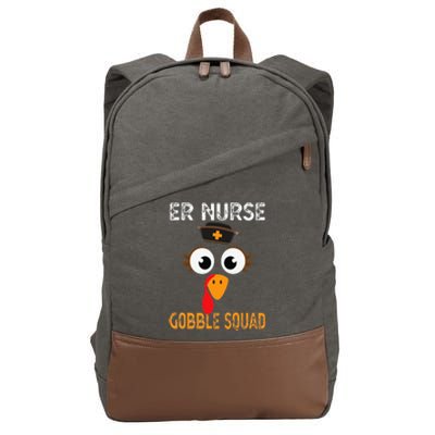 Er Nurse Thanksgiving Gobble Squad Emergency Cotton Canvas Backpack