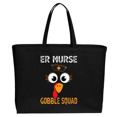 Er Nurse Thanksgiving Gobble Squad Emergency Cotton Canvas Jumbo Tote