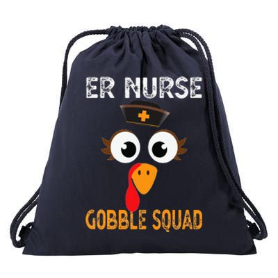 Er Nurse Thanksgiving Gobble Squad Emergency Drawstring Bag