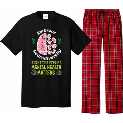 Embrace Neurodiversity Tal Health Matters Mind Therapist Gift Pajama Set