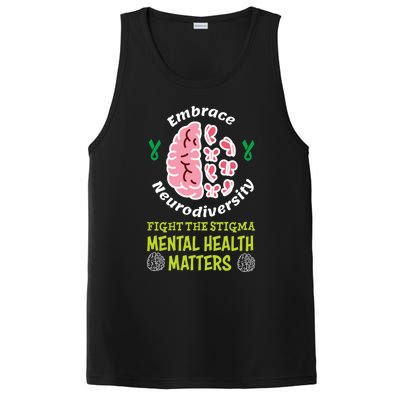 Embrace Neurodiversity Tal Health Matters Mind Therapist Gift PosiCharge Competitor Tank