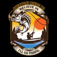 Everyone Needs To Believe In Something I Believe I'll Go Fishing USA-Made Doggie Bandana