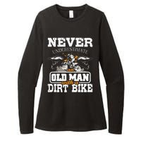 ens Never Underestimate An Old Man With A Dirt Bike Motocross Womens CVC Long Sleeve Shirt