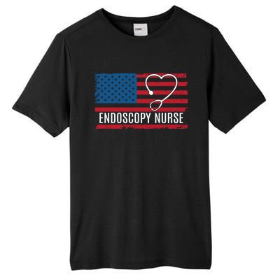 Endoscopy Nurse Usa Flag Patriotic Gift Tall Fusion ChromaSoft Performance T-Shirt