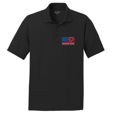 Endoscopy Nurse Usa Flag Patriotic Gift PosiCharge RacerMesh Polo