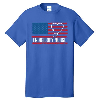 Endoscopy Nurse Usa Flag Patriotic Gift Tall T-Shirt