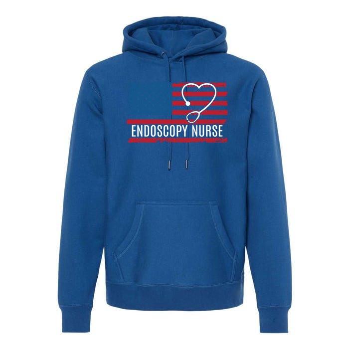 Endoscopy Nurse Usa Flag Patriotic Gift Premium Hoodie