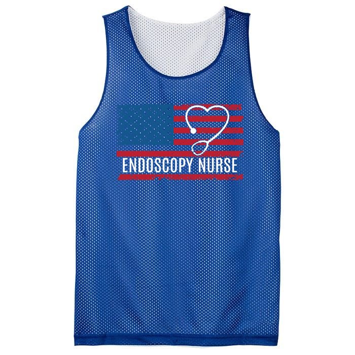 Endoscopy Nurse Usa Flag Patriotic Gift Mesh Reversible Basketball Jersey Tank