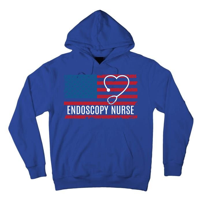 Endoscopy Nurse Usa Flag Patriotic Gift Tall Hoodie