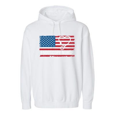 Endoscopy Nurse Usa Flag Patriotic Gift Garment-Dyed Fleece Hoodie