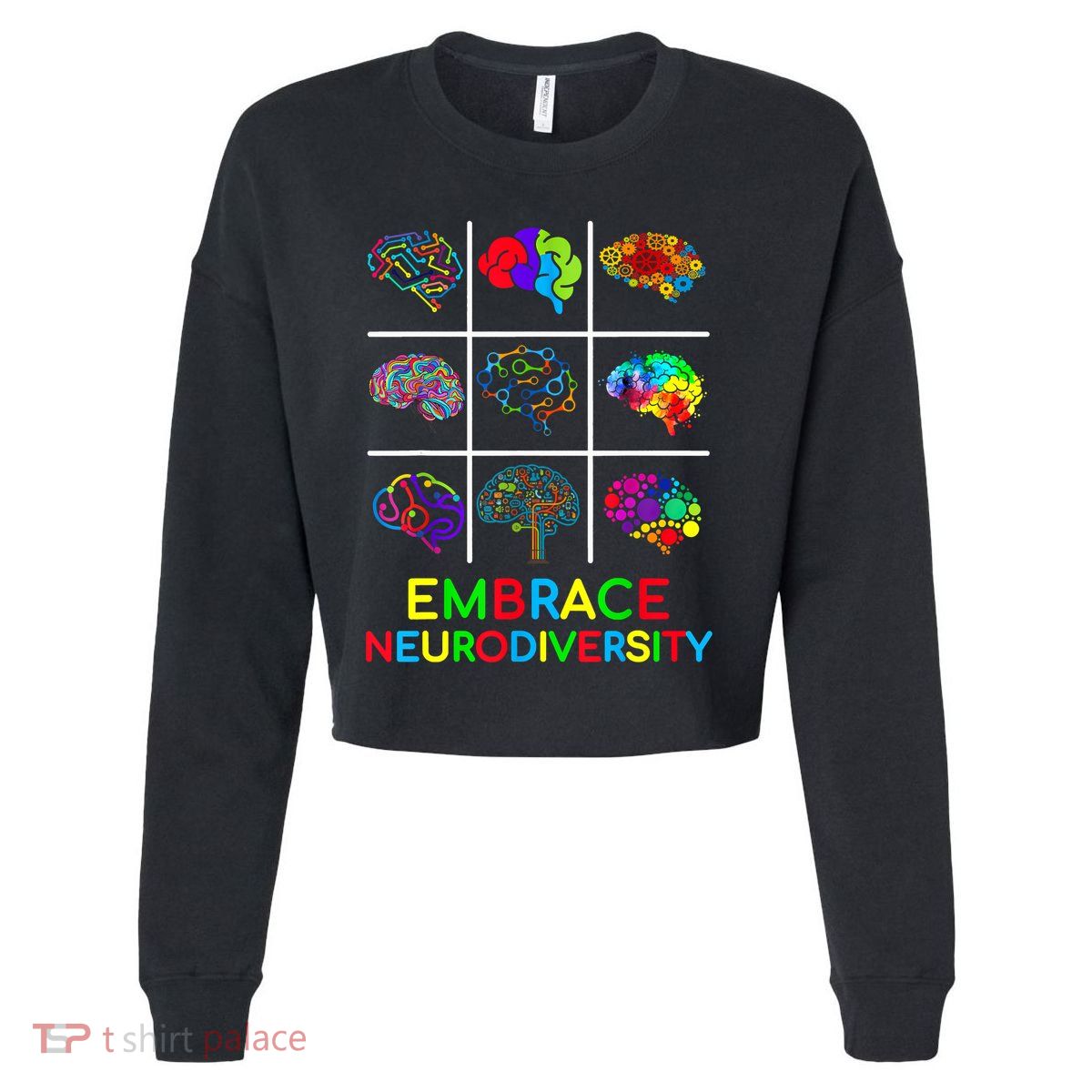 Embrace Neurodiversity Video Game Autism Awareness ASD Cropped Pullover Crew