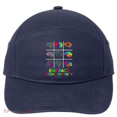 Embrace Neurodiversity Video Game Autism Awareness ASD 7-Panel Snapback Hat