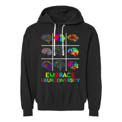Embrace Neurodiversity Video Game Autism Awareness ASD Garment-Dyed Fleece Hoodie