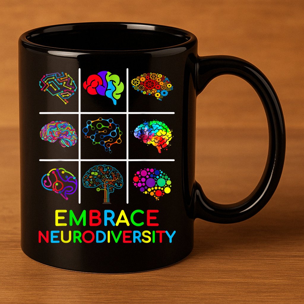 Embrace Neurodiversity Video Game Autism Awareness ASD 11oz C Handle Ceramic Mug