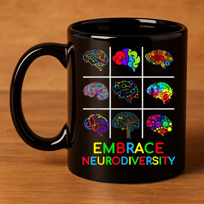 Embrace Neurodiversity Video Game Autism Awareness ASD 11oz C Handle Ceramic Mug