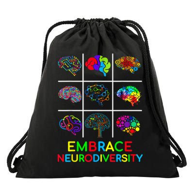 Embrace Neurodiversity Video Game Autism Awareness ASD Drawstring Bag