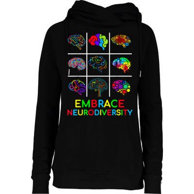 Embrace Neurodiversity Video Game Autism Awareness ASD Womens Funnel Neck Pullover Hood