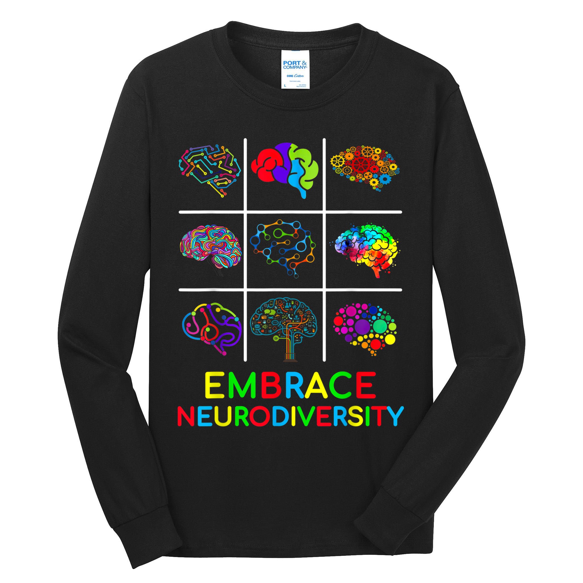 Embrace Neurodiversity Video Game Autism Awareness ASD Tall Long Sleeve T-Shirt