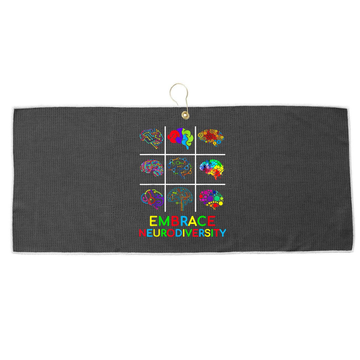 Embrace Neurodiversity Video Game Autism Awareness ASD Large Microfiber Waffle Golf Towel
