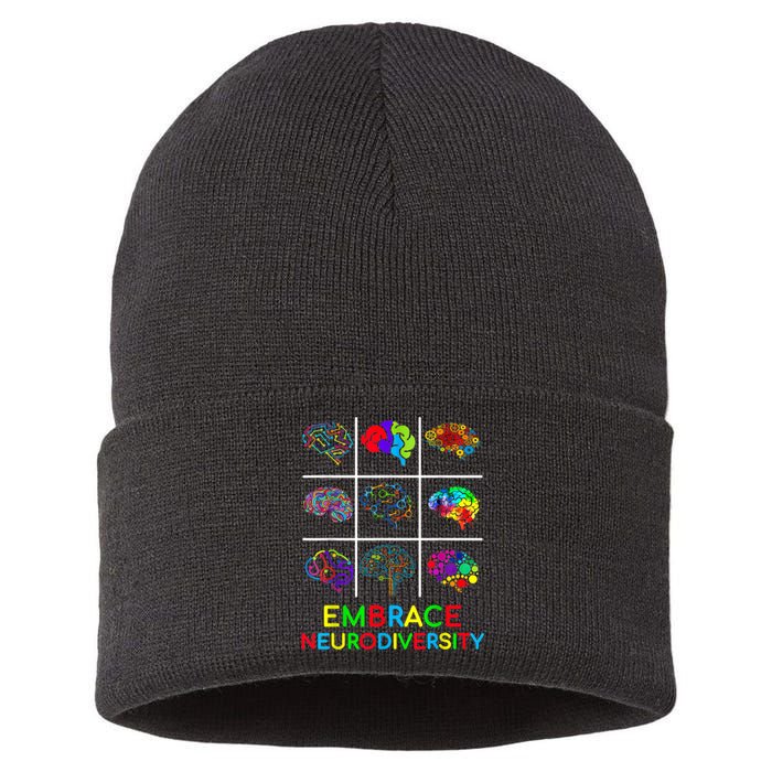 Embrace Neurodiversity Video Game Autism Awareness ASD Sustainable Knit Beanie