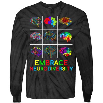 Embrace Neurodiversity Video Game Autism Awareness ASD Tie-Dye Long Sleeve Shirt