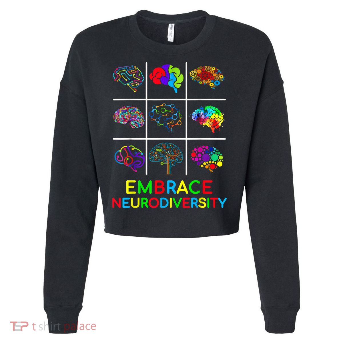 Embrace Neurodiversity Video Game Autism Awareness ASD Cropped Pullover Crew