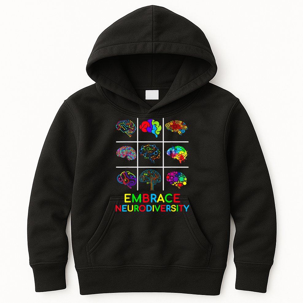 Embrace Neurodiversity Video Game Autism Awareness ASD Kids Hoodie