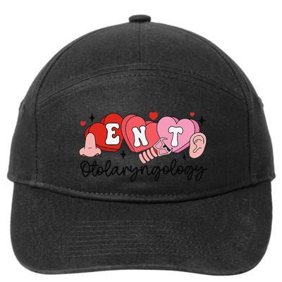 Ent Nurse Valentine Otolaryngologist Ear Nose Throat Nurse Gift 7-Panel Snapback Hat