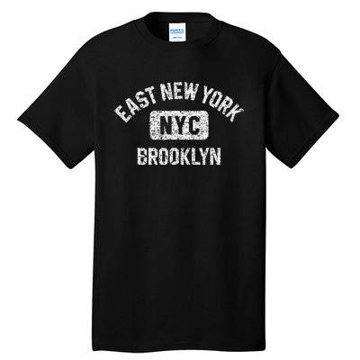 East New York Brooklyn Nyc Gym Style Distressed White Print Tall T-Shirt