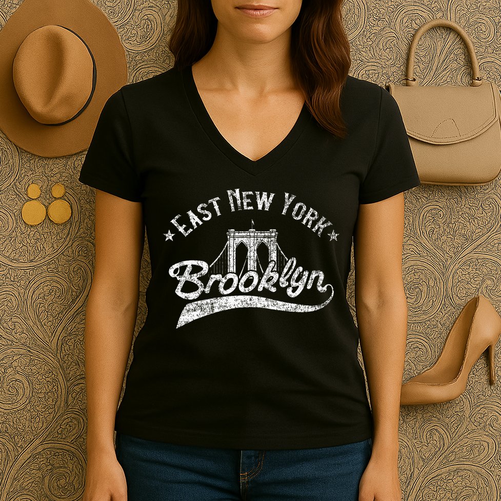 East New York Brooklyn Nyc Women's V-Neck T-Shirt