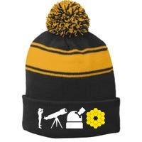 Evolution Of Astronomy Telescopes James Webb Space Telescope Stripe Pom Pom Beanie