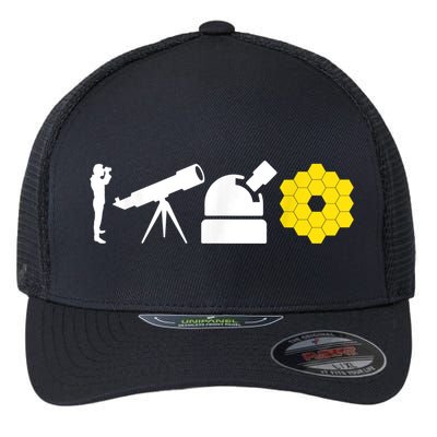 Evolution Of Astronomy Telescopes James Webb Space Telescope Flexfit Unipanel Trucker Cap