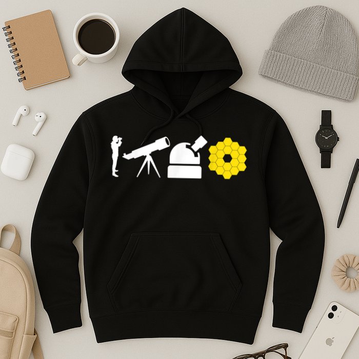 Evolution Of Astronomy Telescopes James Webb Space Telescope Hoodie