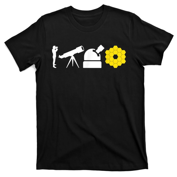 Evolution Of Astronomy Telescopes James Webb Space Telescope T-Shirt