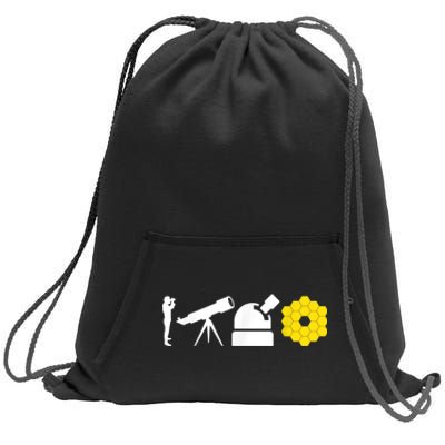 Evolution Of Astronomy Telescopes James Webb Space Telescope Sweatshirt Cinch Pack Bag