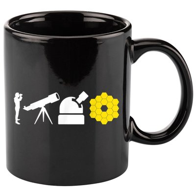 Evolution Of Astronomy Telescopes James Webb Space Telescope 11oz C Handle Ceramic Mug