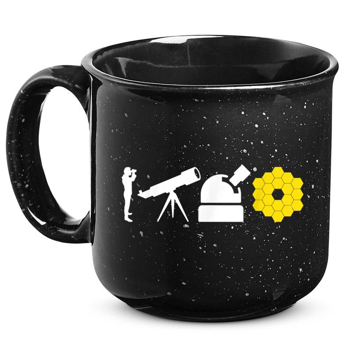 Evolution Of Astronomy Telescopes James Webb Space Telescope 15oz Campfire Ceramic Mug