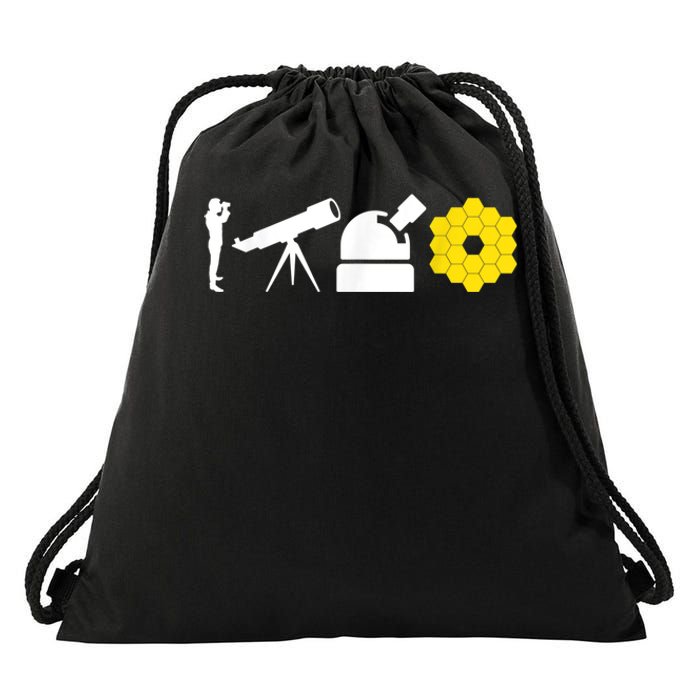 Evolution Of Astronomy Telescopes James Webb Space Telescope Drawstring Bag