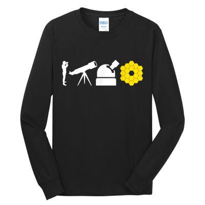 Evolution Of Astronomy Telescopes James Webb Space Telescope Tall Long Sleeve T-Shirt