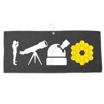 Evolution Of Astronomy Telescopes James Webb Space Telescope Large Microfiber Waffle Golf Towel
