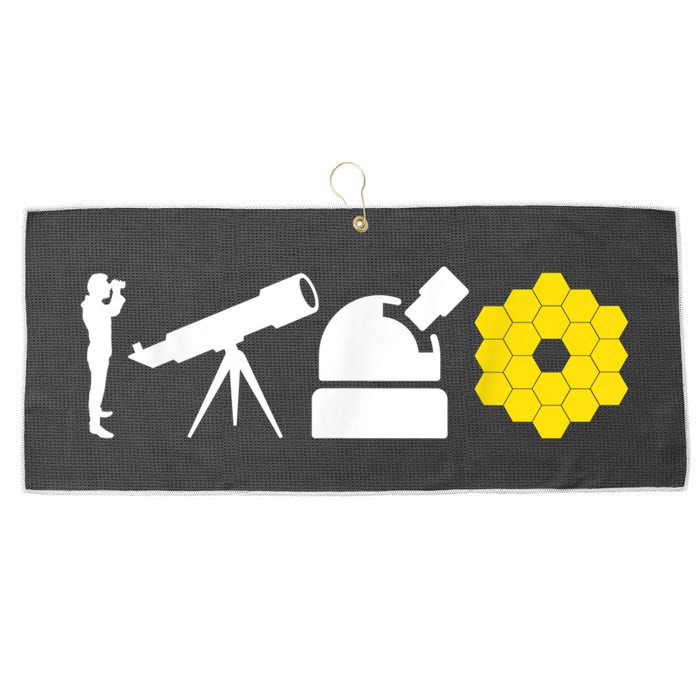 Evolution Of Astronomy Telescopes James Webb Space Telescope Large Microfiber Waffle Golf Towel