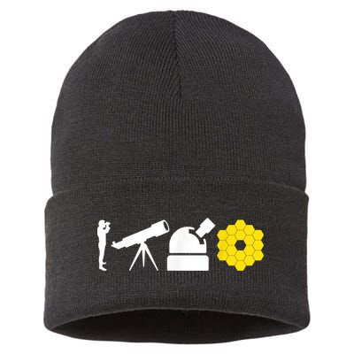 Evolution Of Astronomy Telescopes James Webb Space Telescope Sustainable Knit Beanie